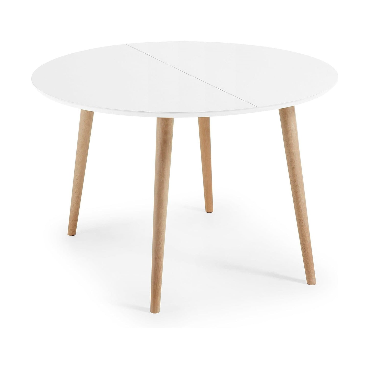 Kave Home Oqui uitschuifbare eettafel wit ø120-200x120 cm