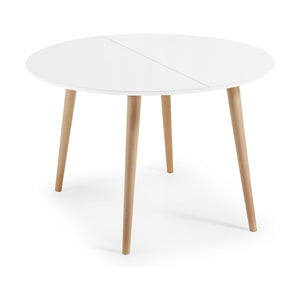 Kave Home Oqui uitschuifbare eettafel wit ø120-200x120 cm