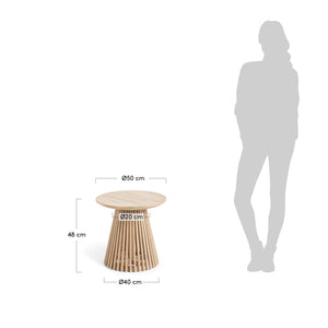 Kave Home Jeanette bijzettafel naturel ø50 cm