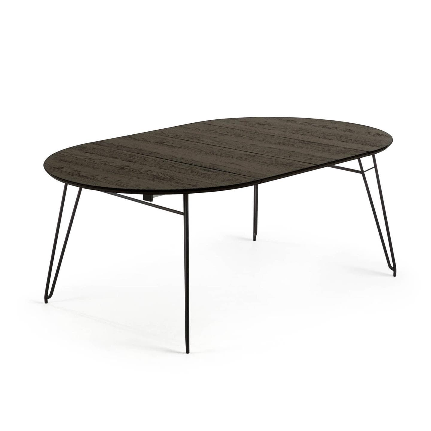 Kave Home Milian eettafel zwart ø120-200 cm