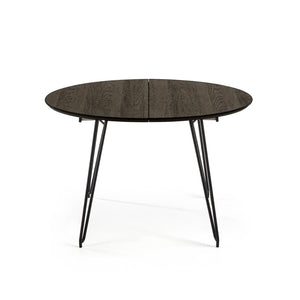 Kave Home Milian eettafel zwart ø120-200 cm