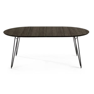 Kave Home Milian eettafel zwart ø120-200 cm