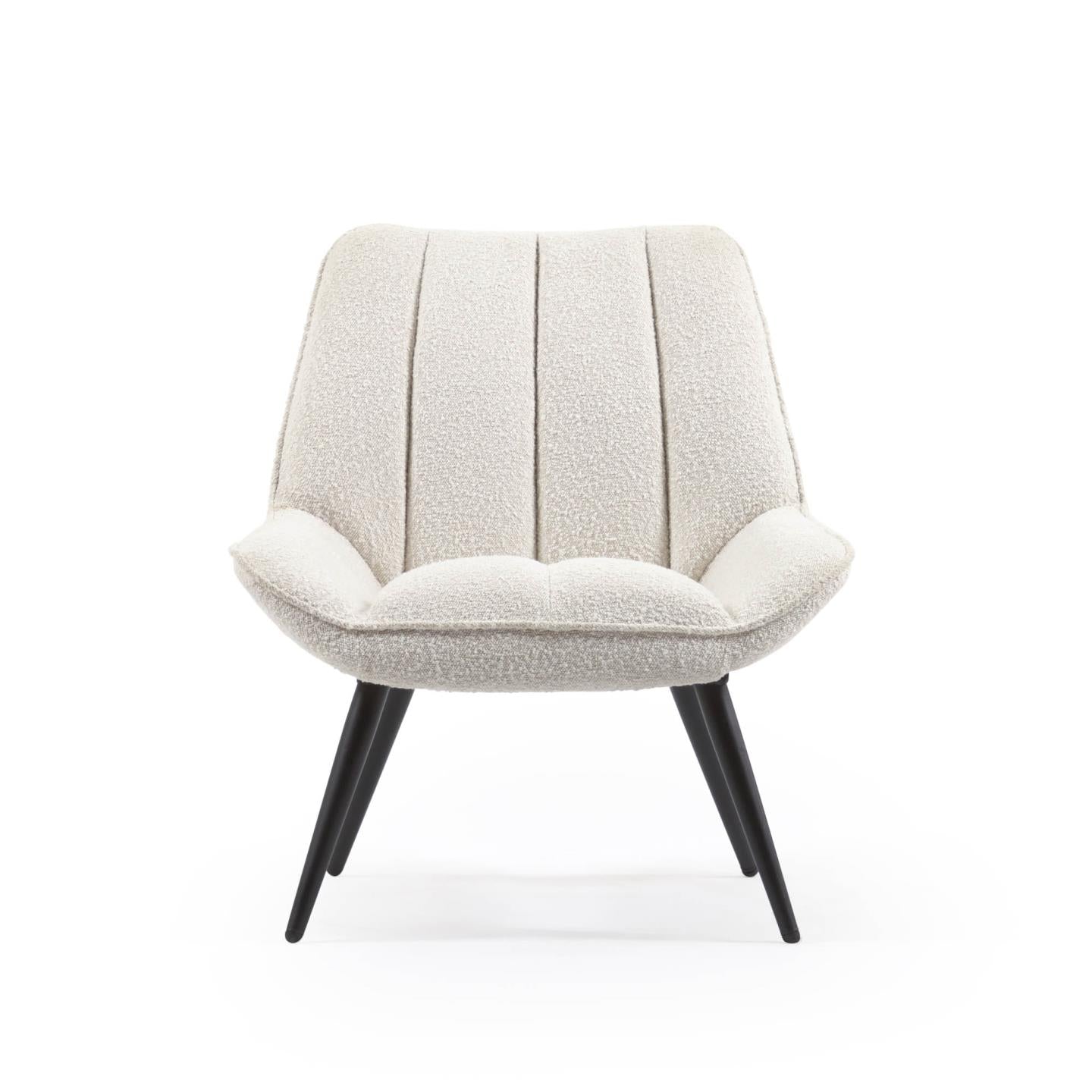 Kave Home Marlina fauteuil wit fleece