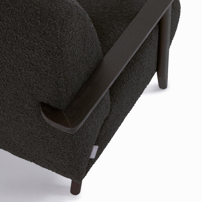 Kave Home Meghan fauteuil zwart fleece - Kave Home Meghan fauteuil zwart fleece