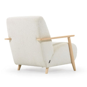 Kave Home Meghan fauteuil wit fleece