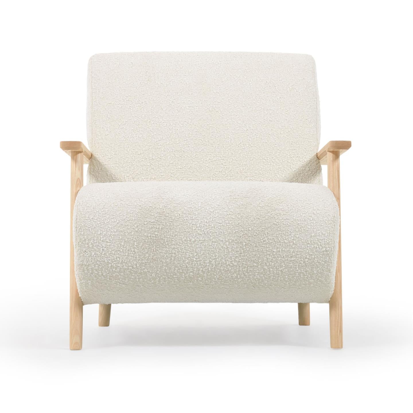 Kave Home Meghan fauteuil wit fleece