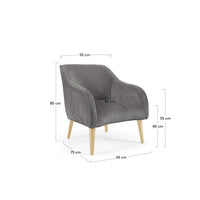 Kave Home Bobly fauteuil donkergrijze chenille