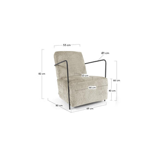 Kave Home Gamer fauteuil beige chenille