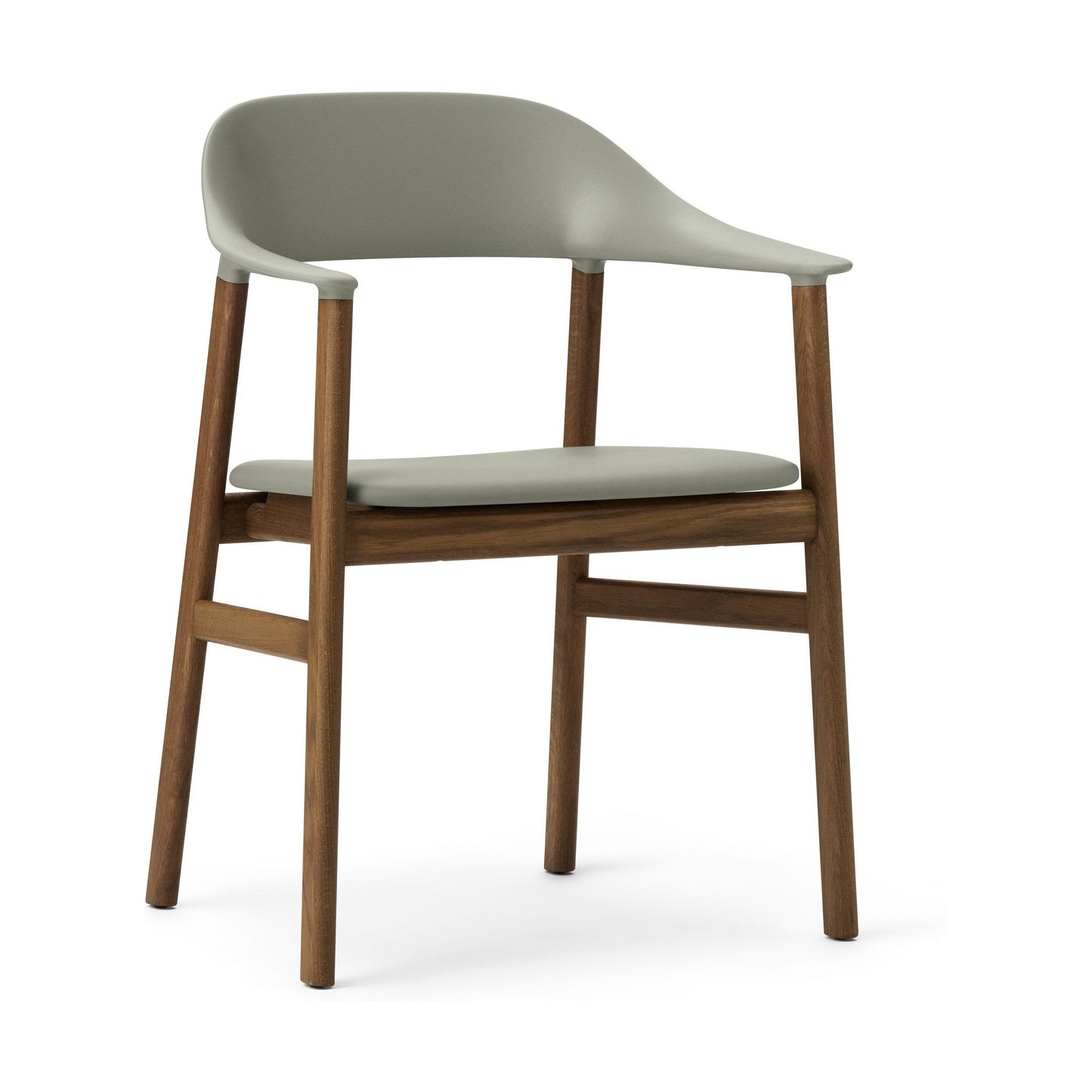 Normann Copenhagen Herit armstoel Dusty Green leder Spectrum Agave donker eiken