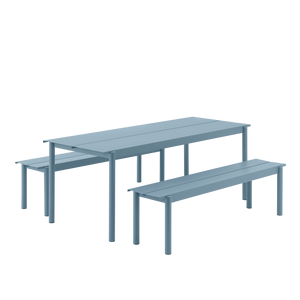 Muuto Linear Steel tuintafel 200 x 75 Pale Blue