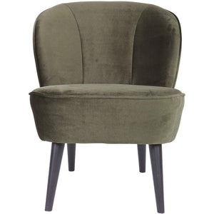 Woood Sara fauteuil fluweel Warm groen