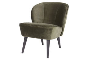 Woood Sara fauteuil fluweel Warm Groen