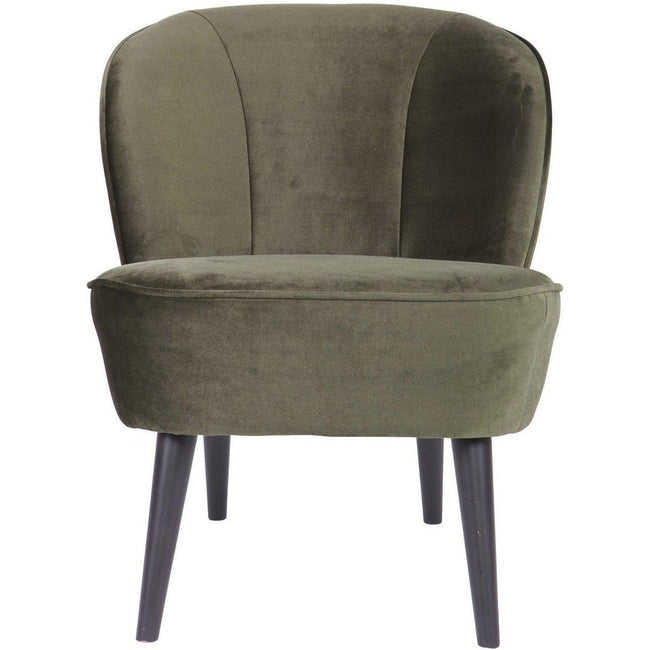 Woood Sara fauteuil fluweel Warm groen - Woood Sara fauteuil fluweel Warm groen