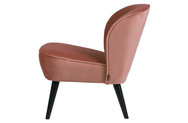 Woood Sara fauteuil fluweel Oud roze - Woood Sara fauteuil fluweel Oud roze