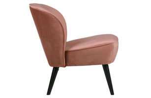 Woood Sara fauteuil fluweel Oud roze