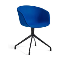 HAY About a Chair AAC 21 eetkamerstoel black swivel gestoffeerd blauw