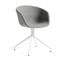 HAY About a Chair AAC 21 eetkamerstoel white swivel gestoffeerd grijs