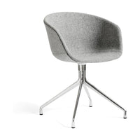 HAY About a Chair AAC 21 eetkamerstoel aluminium swivel gestoffeerd grijs