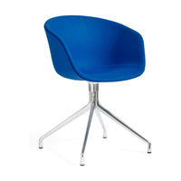 HAY About a Chair AAC 21 eetkamerstoel aluminium swivel gestoffeerd blauw