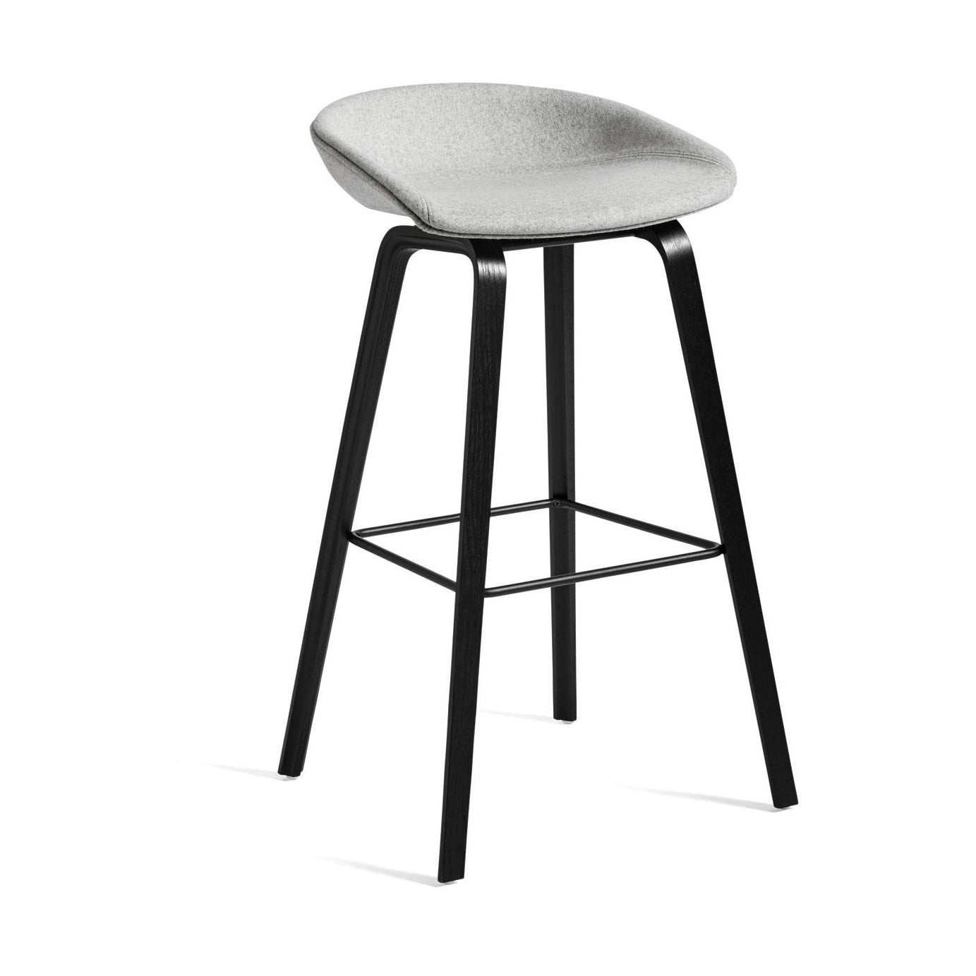 HAY About a Stool AAS 33 barkruk H75 zwart gelakt eiken gestoffeerd Divina Melange 120