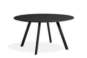 HAY Copenhague CPH25 Round tafel 140 cm zwart linoleum gelakt eiken