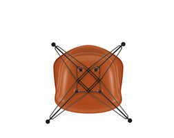 Vitra Eames DAR eetkamerstoel met arm zwart gepoedercoat rusty orange