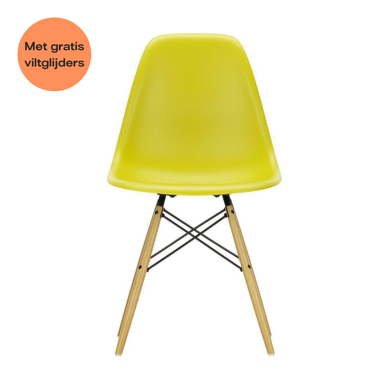 Vitra Eames DSW eetkamerstoel Mustard esdoorn