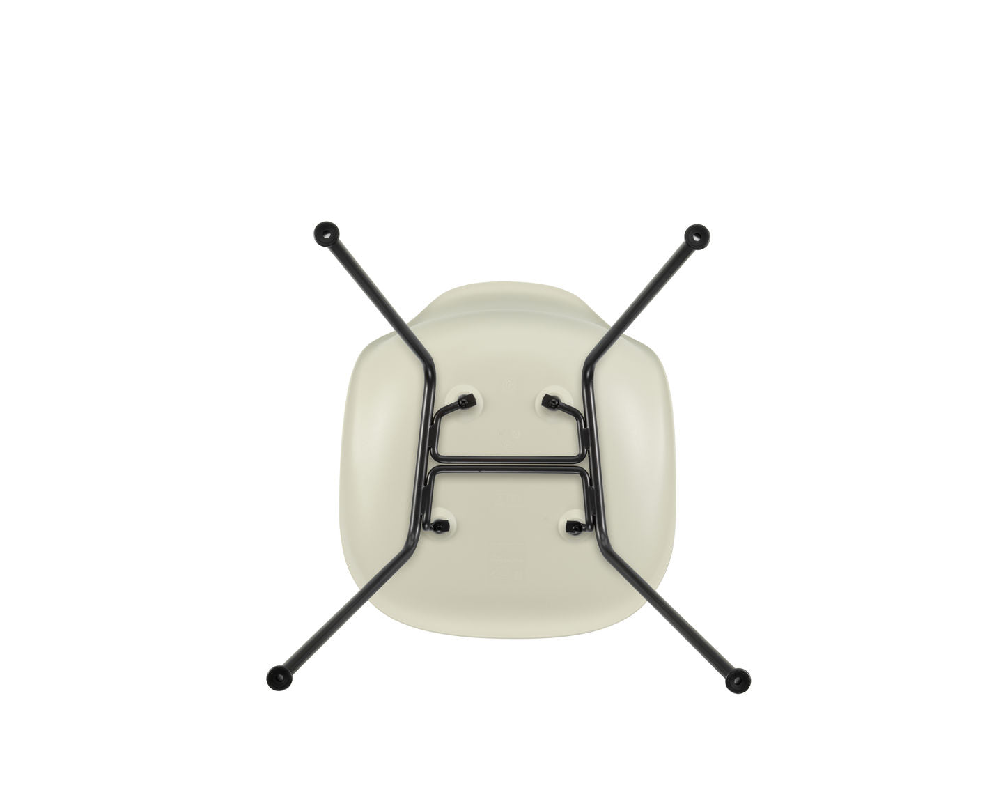 Vitra Eames DSX eetkamerstoel Pebble zwart gepoedercoat