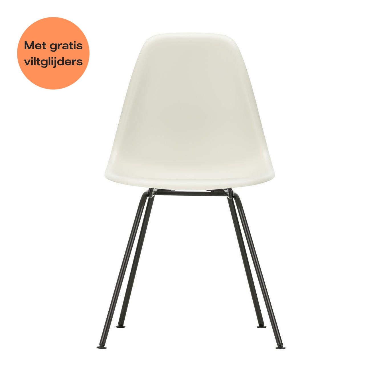Vitra Eames DSX eetkamerstoel Pebble zwart gepoedercoat