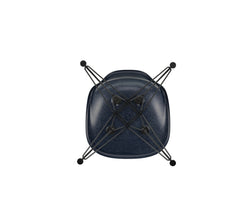Vitra Eames DSR Fiberglass eetkamerstoel zwart gepoedercoat navy blue