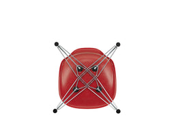 Vitra Eames DSR Fiberglass eetkamerstoel verchroomd classic red