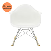 Vitra Eames RAR schommelstoel esdoorn chroom wit