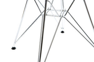 Vitra Eames DAR eetkamerstoel met arm Deep Black verchroomd