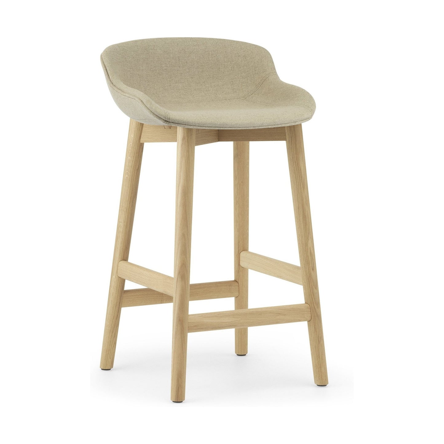 Normann Copenhagen Hyg barkruk H65 Beige gestoffeerd MLF20 eiken