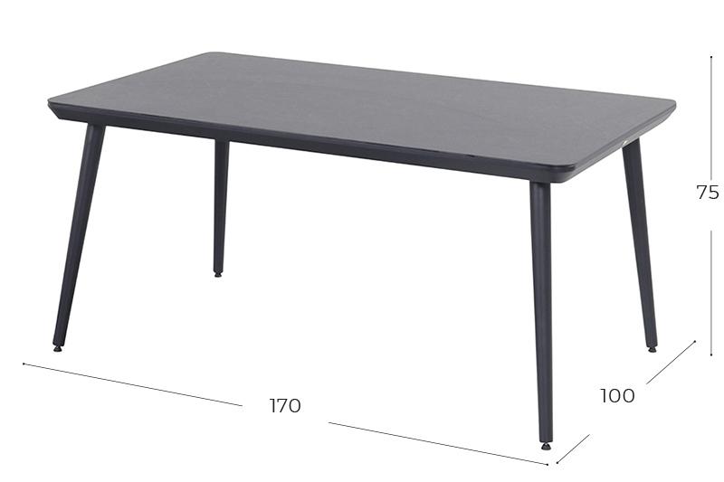 Hartman Sophie Studio HPL tuintafel 170 x 100 cm zwart