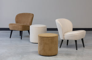 Woood Sara fauteuil bouclé creme