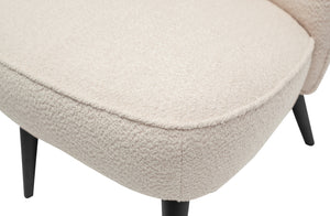 Woood Sara fauteuil bouclé creme