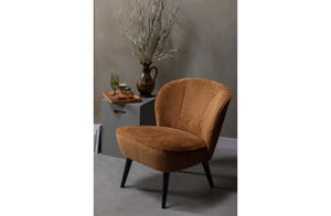 Woood Sara fauteuil structure velvet Cognac