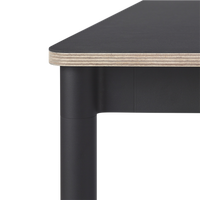 Muuto Base table Black linoleum / Plywood black 190x85