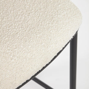 Kave Home Ciselia barkruk H65 bouclé Wit poot zwart