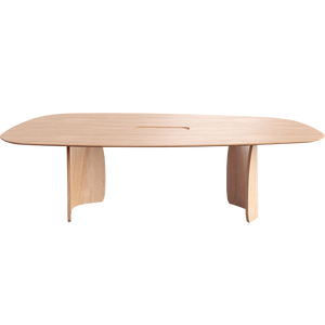 Mobitec Dolmen T0210 eettafel organic met uitsparing mat gelakt eikenhout 300x120cm