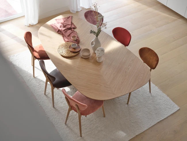 Mobitec Dolmen T0300 eettafel organic visgraat 270x120 cm mat gelakt eiken