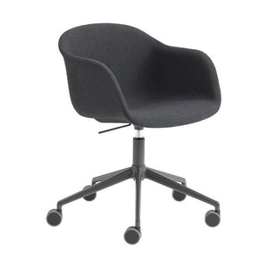 Muuto Fiber bureaustoel met armleuning gestoffeerd black