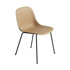 Muuto Fiber Side eetkamerstoel Oker vierpoot staal