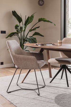 Jesper Home Yanai eetkamerstoel Soft Sage beehive steel