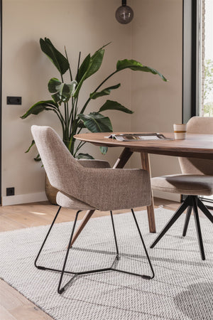 Jesper Home Yanai eetkamerstoel Soft Sage beehive steel