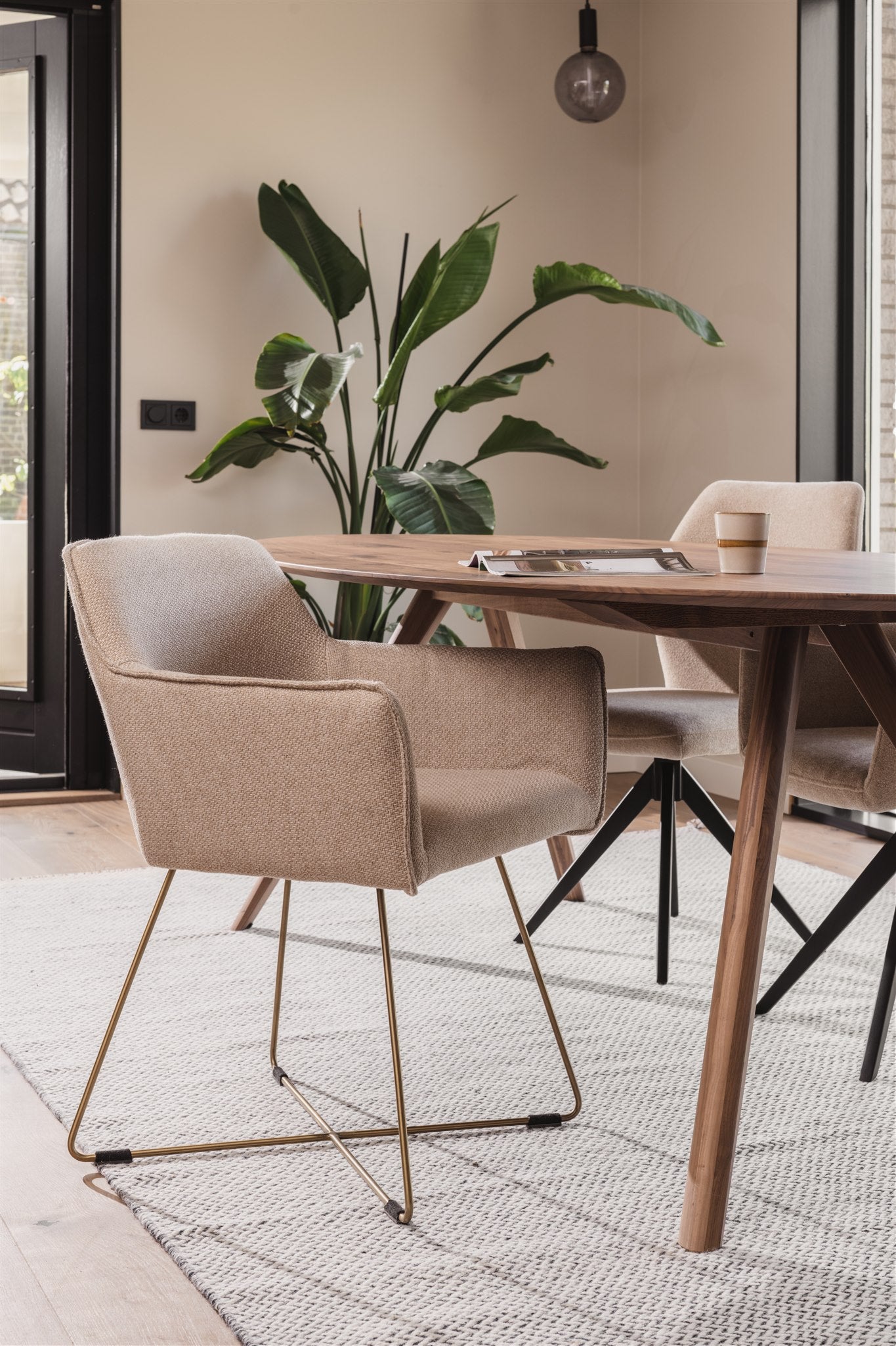 Jesper Home Hofu eetkamerstoel Checkers Charm cross gold