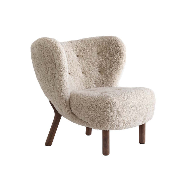 &Tradition Little Petra VB1 fauteuil Oiled Walnut Sheepskin Moonlight - &Tradition Little Petra VB1 fauteuil Oiled Walnut Sheepskin Moonlight