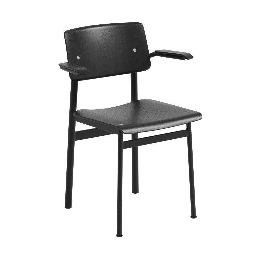 Muuto Loft eetkamerstoel met armleuning Black