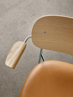 Audo Copenhagen Co Chair eetkamerstoel chrome met armleuning gestoffeerd